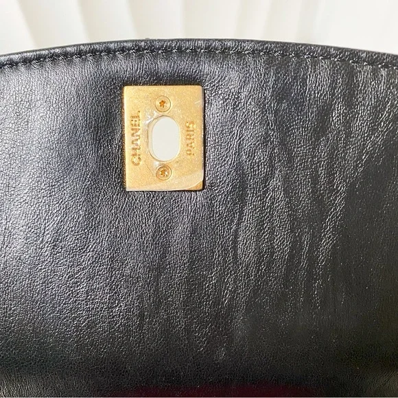 CHANEL Handle Flap Bag Black Aged Calfskin with Gold Hardware - Picture 8 of 12